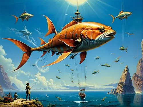 wyland,fish in water,aquatic animals,school of fish,napoleon fish,igfa,Conceptual Art,Sci-Fi,Sci-Fi 19