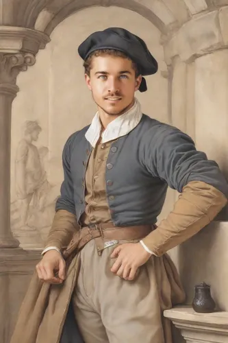 a carpenter,winemaker,italian painter,painting technique,tradesman,leonardo devinci,bellboy,portrait background,meticulous painting,artist portrait,oil painting,merchant,sculptor,bougereau,male poses for drawing,leonardo,house painter,partiture,tinsmith,oil on canvas