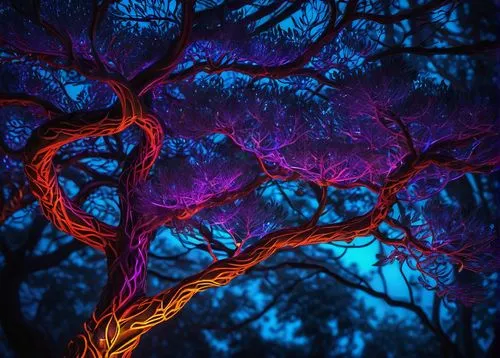 colorful tree of life,magic tree,apophysis,tangle,painted tree,tree lights,red tree,fractal lights,branches,neural pathways,flourishing tree,fractal environment,the branches,tendrils,branching,tree texture,tree of life,strange tree,tree branches,the branches of the tree,Illustration,American Style,American Style 08