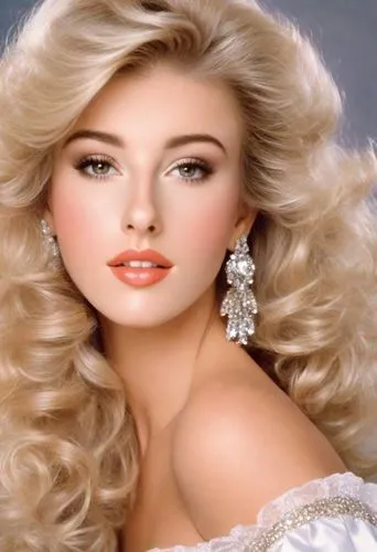 beautiful blonde, American, 1980s, glamorous soap opera, Dallas, Dynasty, Falcon Crest, big hair, hairspray, lipgloss, television VHS style,realdoll,barbie doll,doll's facial features,lace wig,blonde 