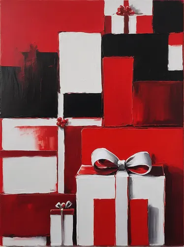 red gift,gift wrapping,red ribbon,the gifts,gift wrap,gift boxes,gift box,white and red,abstract painting,presents,gifts,greed,a gift,oil painting on canvas,oil on canvas,red paint,holiday gifts,gift ribbon,christmas gifts,giftbox,Conceptual Art,Oil color,Oil Color 02
