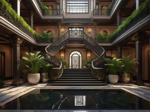 amanresorts,riad,atriums,luxury hotel,courtyards,baoli,mansion,mansions,intercontinental,venetian hotel,atrium,marble palace,3d rendering,water stairs,corridors,luxury property,art deco,penthouses,theed,architecture,Conceptual Art,Sci-Fi,Sci-Fi 12