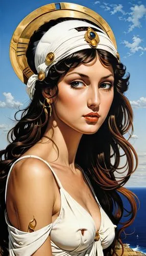 amphitrite,the sea maid,zenobia,inanna,cleopatra,nereids,Illustration,Retro,Retro 21