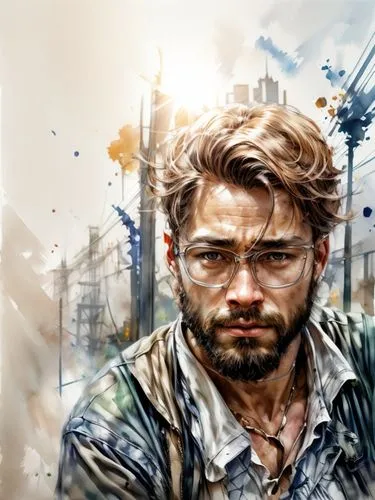 world digital painting,post apocalyptic,digital art,digital painting,gale,construction worker,chainlink,steelworker,city ​​portrait,sci fiction illustration,fan art,chemical plant,photo painting,oil i