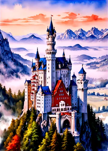 fairy tale castle,neuschwanstein,fairytale castle,neuschwanstein castle,medieval castle,bavaria,fairy tale castle sigmaringen,knight's castle,castle of the corvin,bavarian swabia,castle,castles,waldburg,bach knights castle,altena,fantasy picture,taufers castle,castlelike,oktoberfest background,gold castle,Illustration,Paper based,Paper Based 24