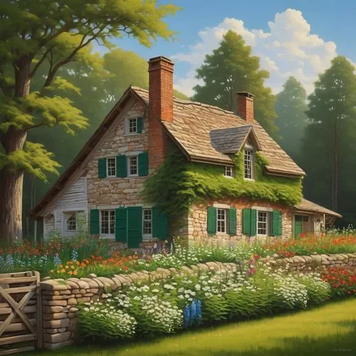 country cottage,summer cottage,home landscape,little house,house in the forest,farm house,small house,country house,cottage,farmhouse,lonely house,beautiful home,traditional house,forest house,cottage garden,country estate,idyllic,woman house,wooden house,house painting,Conceptual Art,Daily,Daily 22