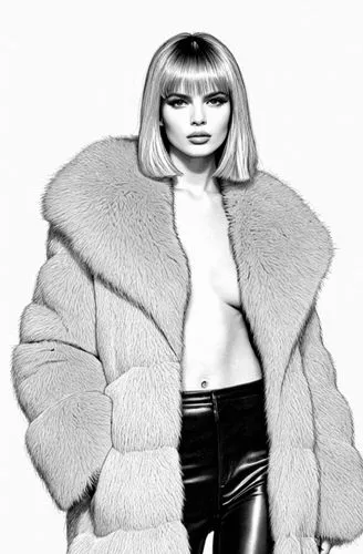 shearling,derivable,fur coat,shrimpton,furs,fur,Design Sketch,Design Sketch,Black and white Comic