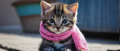 scarf animal,scarf,tabby kitten,pink cat,egyptian mau,cute cat,oriental shorthair,kitten hat,american wirehair,street cat,toyger,cat kawaii,blossom kitten,alaskan klee kai,animals play dress-up,cute tie,cat warrior,breed cat,calico cat,bengal cat,Conceptual Art,Fantasy,Fantasy 14