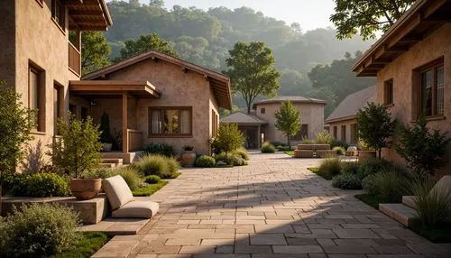 ecovillages,bungalows,altadena,streamwood,kleinburg,alpine village,aurora village,netherwood,cottages,knight village,townhomes,sylvania,sansar,landscaped,ecovillage,render,home landscape,courtyard,mountain settlement,mountain village