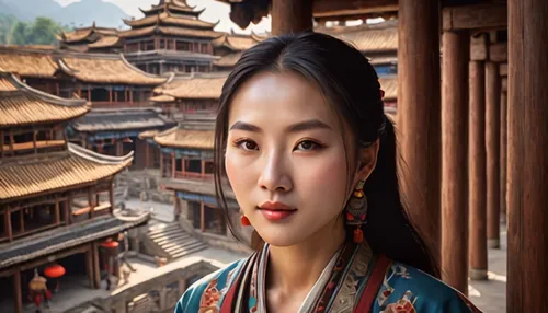 asian woman,chinese background,shuanghuan noble,mulan,chinese art,inner mongolian beauty,oriental princess,oriental girl,hwachae,yunnan,xi'an,wuchang,oriental painting,huqin,xiangwei,korean culture,ko