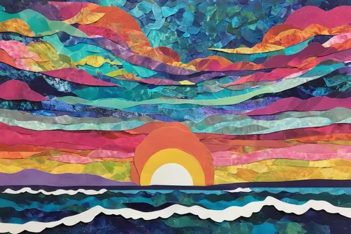 rainbow clouds,rainbow waves,sea landscape,lava lamp,layer of the sun,tsunami,ocean,abstract watercolor,sea,aura,currents,rainbow at sea,boat landscape,lsd,panoramical,seascape,exploration of the sea,coast sunset,sea storm,abstract painting,Unique,Paper Cuts,Paper Cuts 07