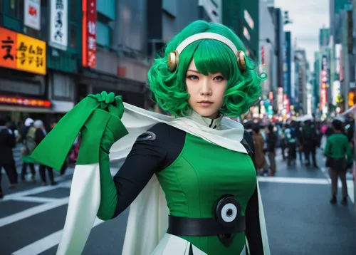 cosplay image,patrol,cosplayer,cosplay,jade,tokyo ¡¡,anime japanese clothing,emerald,japan,jin deui,green and white,green lantern,hong,aojiru,tokyo,shinjuku,harajuku,chinsuko,shincha,my hero academia,Illustration,Japanese style,Japanese Style 10