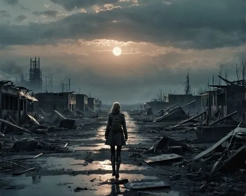 post apocalyptic,post-apocalyptic landscape,apocalyptic,destroyed city,desolation,cloverland,the end of the world,postapocalyptic,desolate,apocalypse,storybrooke,wasteland,girl walking away,end of the world,peletier,apocalyptically,abnegation,meadowland,dead earth,darktown,Conceptual Art,Fantasy,Fantasy 33