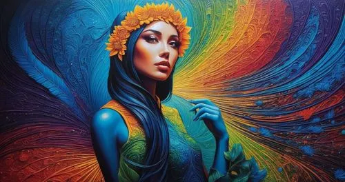 Painting Abstract Body Art Oil Painting
,welin,bohemian art,radha,colorful background,grafite,vibrantly,vietnamese woman,boho art,pintura,oil painting on canvas,paschke,bodypainting,asian woman,art pa