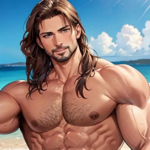 a man standing next to the ocean on top of a sandy beach,hanhardt,momoa,gladio,mccree,alcide,khal