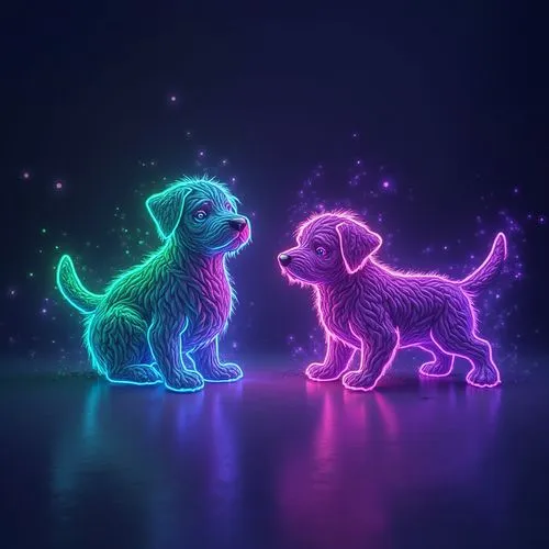 neon ghosts,schnauzers,lumo,color dogs,dachshunds,neon cocktails