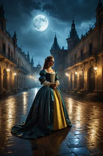 fantasy picture,belle,merida,noblewoman,lady of the night,serenata,romantica,cinderella,girl in a historic way,light of night,romantic portrait,tosca,fantasy art,pasodoble,ilustrado,photoshop manipulation,romanza,moonlit night,photo manipulation,queen of the night,Photography,General,Fantasy