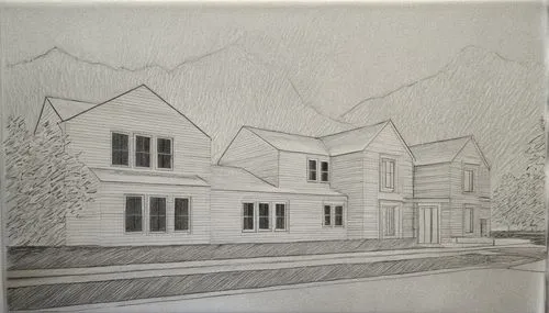 house drawing,silverpoint,voysey,underdrawing,pencil and paper,rowhouses,charcoal drawing,graphite,pencil drawing,townhouses,drypoint,townhome,row houses,townhomes,house painting,crosshatching,house in mountains,elevations,penciling,pencil drawings,Design Sketch,Design Sketch,Pencil