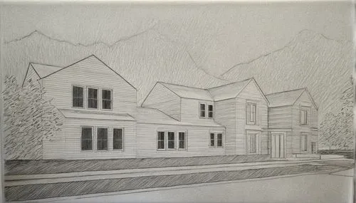 house drawing,silverpoint,voysey,underdrawing,pencil and paper,rowhouses,charcoal drawing,graphite,pencil drawing,townhouses,drypoint,townhome,row houses,townhomes,house painting,crosshatching,house i