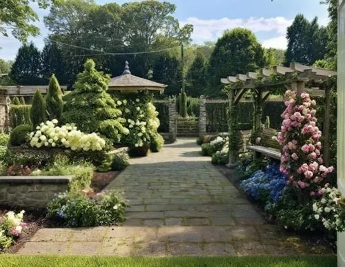 paving of paths, grey paving stones,summer border,english garden,landscape designers sydney,the garden,pearl border,gardens,garden,floral border,garten,highgrove,flower borders,rose garden,towards the