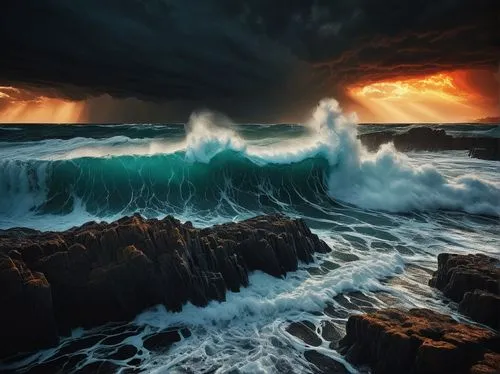 sea storm,stormy sea,tidal wave,seascape,storm surge,seascapes,Illustration,Realistic Fantasy,Realistic Fantasy 29