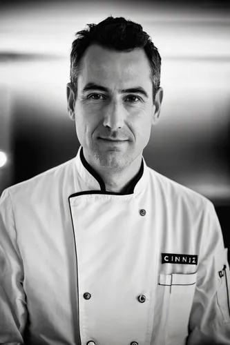 Christian le Squer chef of Cinq restaurant Paris,chef's uniform,pastry chef,chef,men chef,viennoiserie,chefs kitchen,cuisine of madrid,marroc joins juncadella at,chef's hat,chef hat,cuisine classique,