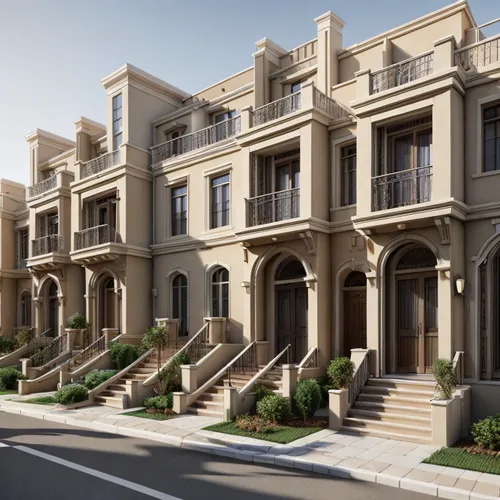 townhouses,new housing development,gold stucco frame,3d rendering,homes for sale in hoboken nj,homes for sale hoboken nj,house with caryatids,brownstone,exterior decoration,luxury real estate,bendemee