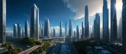 A high density city,futuristic landscape,arcology,futuristic architecture,ringworld,coruscant,cybercity,areopolis,sky space concept,cardassia,metropolis,coruscating,monoliths,ordos,titanum,unbuilt,ctb