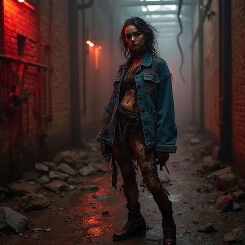 zombie,diorama,gothika,michonne,lori,daikatana,terminator,fangoria,croft,scene lighting,dbd,logan,elektra,zombi,lydia,renegade,zombies,alita,postapocalyptic,ripley,Photography,General,Realistic