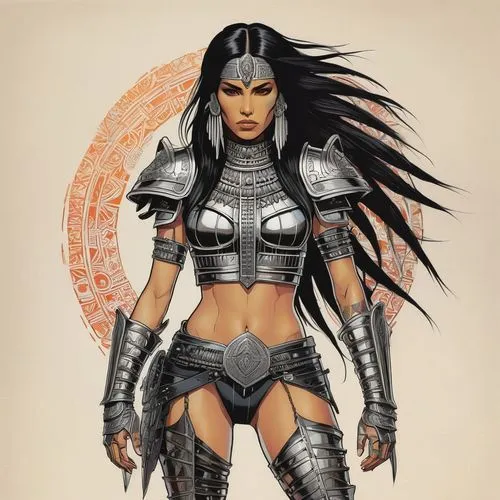 blackfire,lilandra,female warrior,psylocke,sindel,warrior woman,Illustration,Paper based,Paper Based 19