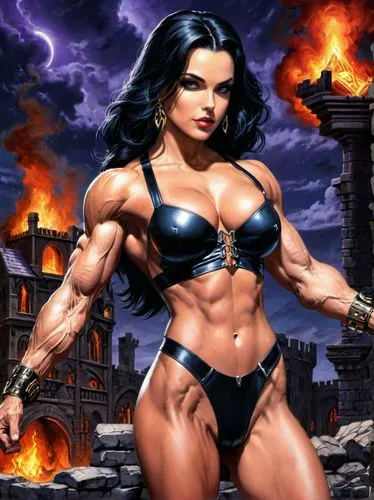 muscle woman,hard woman,female warrior,strong woman,ronda,wonderwoman,strong women,wonder woman city,woman strong,wonder woman,femme fatale,body-building,warrior woman,fantasy woman,muscular,barbarian,jaya,her,body building,woman power,Conceptual Art,Fantasy,Fantasy 22