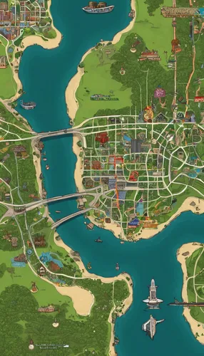 Embark on a thrilling journey through the diverse landscapes of the GTA SA map.,industrial area,city map,cities,small towns,pyongyang,city cities,suburban,city blocks,business district,suburbs,map ico