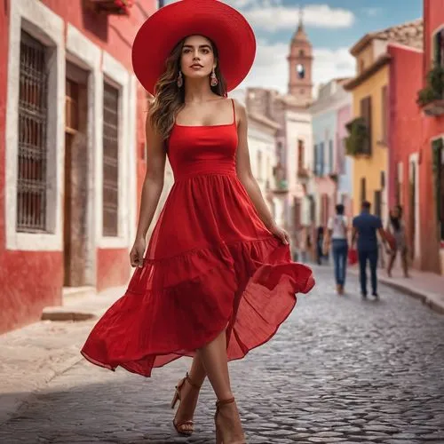 man in red dress,flamenca,lady in red,girl in red dress,red hat,red gown,flamenco,city unesco heritage trinidad cuba,girl in a long dress,guanajuato,rojos,red tunic,queretaro,vermelho,vestido,puebla,red dress,in red dress,sombrero,zacatecas,Photography,General,Commercial