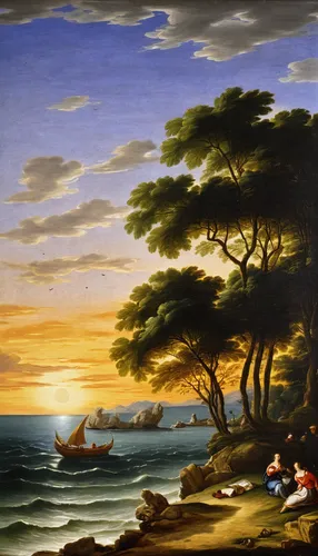 landscape with sea,coastal landscape,robert duncanson,sea landscape,beach landscape,boat landscape,an island far away landscape,seascape,frederic church,landscape background,landscape,hunting scene,night scene,panoramic landscape,the mediterranean sea,home landscape,italian painter,river landscape,romantic scene,sailing boats,Art,Classical Oil Painting,Classical Oil Painting 29