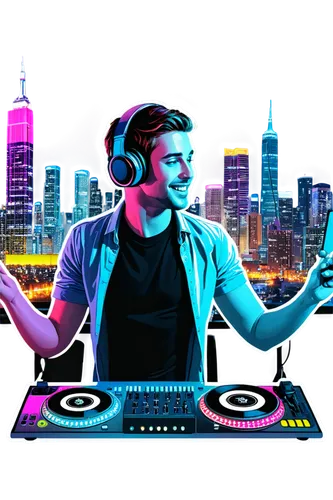 dj,vector illustration,vector art,djn,djs,vector graphic,atrak,vinai,vector image,vector design,torkan,disk jockey,djelic,mobile video game vector background,disc jockey,game illustration,djed,dj equipament,electronic music,ddj,Unique,Design,Sticker