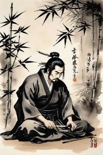 yi sun sin,cool woodblock images,wuchang,oriental painting,chinese art,shuanghuan noble,xing yi quan,bamboo flute,luo han guo,geomungo,haidong gumdo,tieguanyin,shakuhachi,geisha,tai qi,japanese art,confucius,woman sitting,junshan yinzhen,zui quan,Illustration,Paper based,Paper Based 30