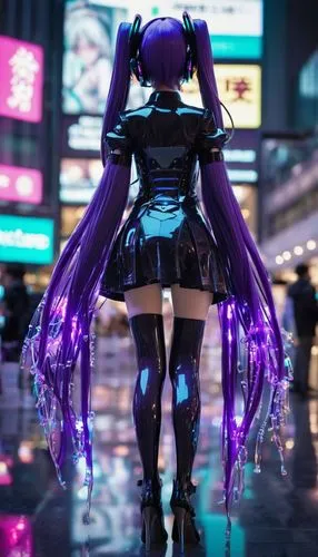 hatsune miku,akihabara,akiba,vocaloid,nep,ultraviolet,Conceptual Art,Sci-Fi,Sci-Fi 09