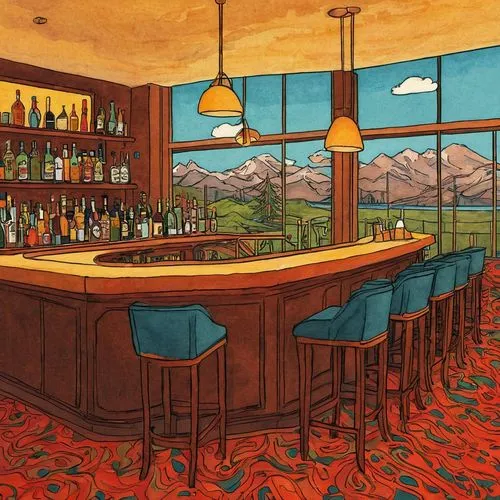 wine bar,liquor bar,alpine restaurant,wine tavern,taproom,bar counter,barroom,colored pencil background,piano bar,bar,barrooms,bar stools,welliver,rosa cantina,kurelek,brewpub,background design,sagebrush,oktoberfest background,board room,Illustration,Paper based,Paper Based 01