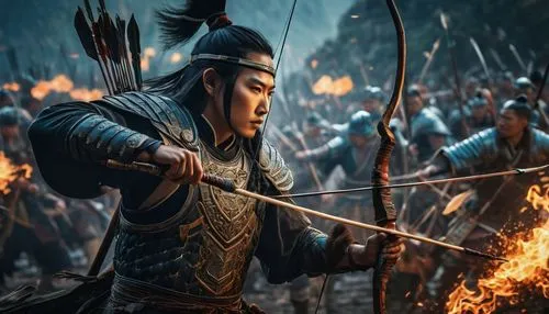 yi sun sin,mulan,korean history,warrior east,female warrior,warrior woman,shuanghuan noble,xi'an,the warrior,samurai,hwachae,xing yi quan,warrior,digital compositing,goki,dragon li,samurai fighter,warriors,bow and arrows,battle,Photography,General,Fantasy