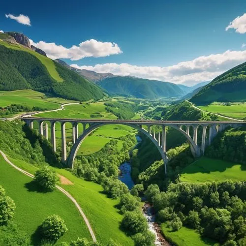 bernina railway,chmarossky viaduct,bernese highlands,sweeping viaduct,viaducts,pyrenees,asturias,scenic bridge,the valley of the,railtours,railways,gottardo,intersuisse,bernina pass,viaduct,eastern switzerland,aqueducts,beautiful landscape,glacier express,viaducto,Photography,General,Realistic