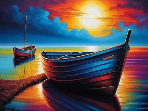 boat landscape,fishing boats,sailing boat,fishing boat,sailboat,boat on sea,wieslaw,sailing boats,sea landscape,oil painting on canvas,sail boat,sailing,wooden boats,pittura,wooden boat,art painting,sailing ship,boat,bateau,bareboat,Illustration,Realistic Fantasy,Realistic Fantasy 25