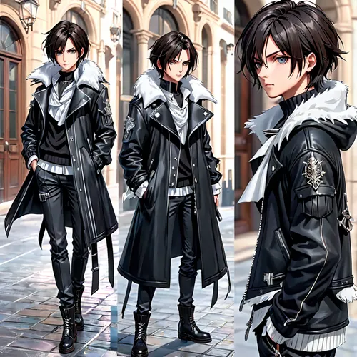 hamelin,male character,corvin,gothic fashion,gothic style,yukio,black coat,imperial coat,overcoat,outer,outerwear,trench coat,the son of lilium persicum,main character,gothic,stylish boy,jacket,ren,coat,black crow,Anime,Anime,General