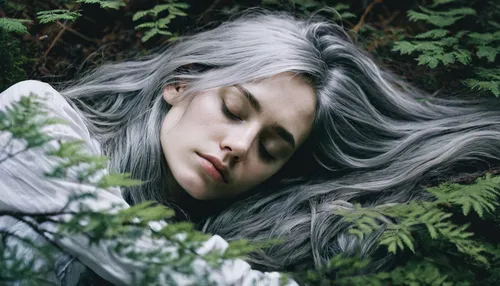 silvery,silver,gray-green,silvery blue,elven,rusalka,gray color,silver rain,silver fox,urtica,the sleeping rose,grey,gray,pale,girl lying on the grass,faerie,sleeping beauty,dryad,glacier gray,forest of dreams,Illustration,Paper based,Paper Based 20