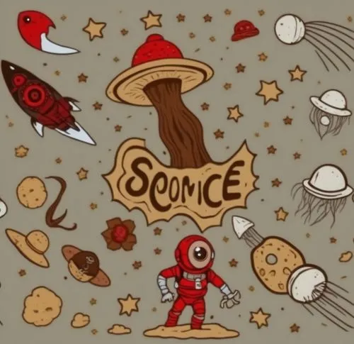 there is a cartoon picture on the screen,fungal science,sciences,sequences,scene cosmic,science education,science channel episodes,Photography,General,Realistic