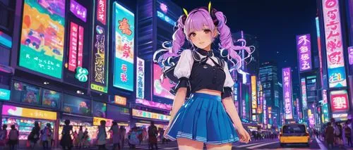 anime japanese clothing,harajuku,anime 3d,shibuya,vocaloid,anime girl,unicorn background,hatsune miku,shinjuku,tokyo city,3d background,shibuya crossing,colorful city,naginatajutsu,vivid,ultraviolet,ginza,nyan,tokyo,japanese kawaii,Conceptual Art,Daily,Daily 10