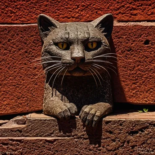 cats on brick wall,alley cat,lawn ornament,breed cat,red cat,feral cat,street cat,brick background,tabby cat,gray cat,cat image,red bricks,brickwork,domestic cat,sand-lime brick,garden ornament,chartreux,feline,british shorthair,cat sparrow,Conceptual Art,Daily,Daily 09