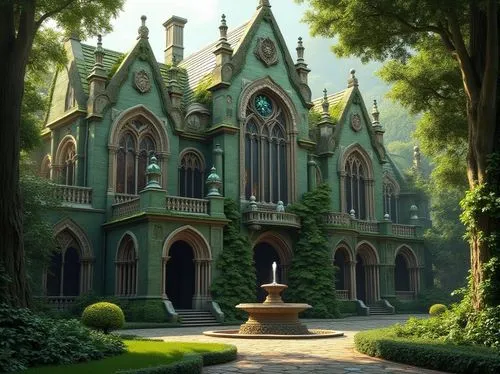 briarcliff,rivendell,kykuit,forest chapel,tulane,violet evergarden,vassar,penn,haunted cathedral,cwru,maplecroft,victorian,orphanage,nargothrond,princeton,caius,cathedral,muskau,gothic church,green garden,Photography,General,Realistic