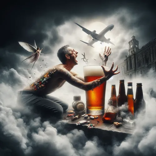 photo manipulation,conceptual photography,photoshop manipulation,heaven and hell,photomanipulation,image manipulation,aviation,barman,photomontage,fantasy picture,air traffic,turbulence,intoxicant,fantasy art,spirits,free flight,world digital painting,craft beer,surrealism,flights