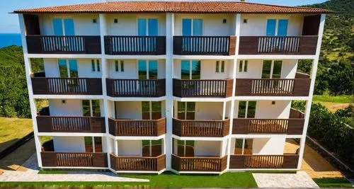 Casa latina, SouthAmerican Village,an aerial view of a residential building by the beach,condominia,contadora,block balcony,condominium,inmobiliaria,appartment building,Photography,Documentary Photogr