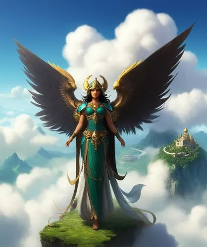 wadjet,asherah,prophetess,hawkgirl,the archangel,athena,nephthys,simorgh,mervat,neith,seraphim,frigga,etheria,archangel,uriel,ghadeer,inanna,goddess of justice,aliran,dawnstar,Conceptual Art,Sci-Fi,Sci-Fi 01